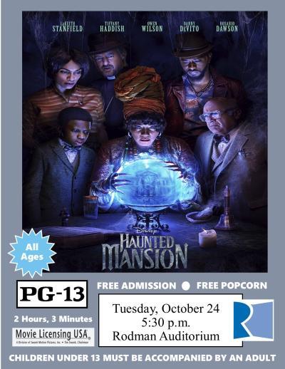 RPL to Screen Haunted Mansion October 24 | Rodman Public Library